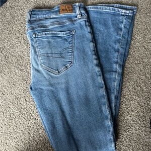 American Eagle Outfitters Light Blue Flare distressed Jeans